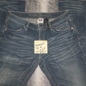 Harley Davidson Women's Sz 8 low rise boot cut jeans